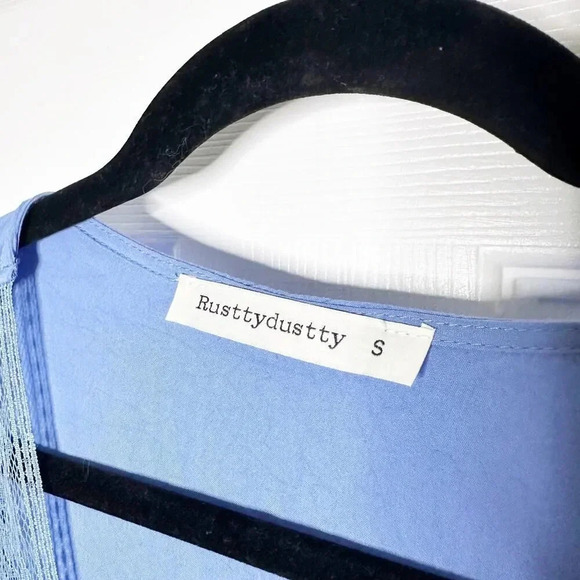 RUSTTYDUSTTY Size S Blue Kimono Coverup Lightweight Flowy - Picture 2 of 7